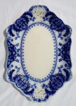 Flow Blue Florida Exquisite Johnson Bros 14.5 Serving Platter with Gold Accents