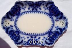 Flow Blue Florida Exquisite Johnson Bros 18.5 Serving Platter with Gold Accents