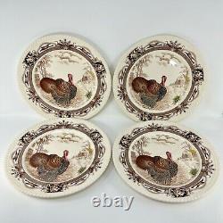 Four Vintage Johnson Brothers Barnyard King Dinner Plates Thanksgiving England