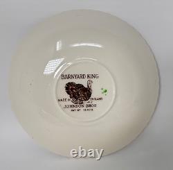 Four Vintage Johnson Brothers Barnyard King Dinner Plates Thanksgiving England