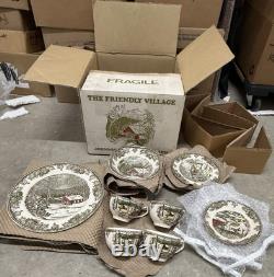 Friendly Village Johnson Brothers 20 pc set in original box old mark excellent
