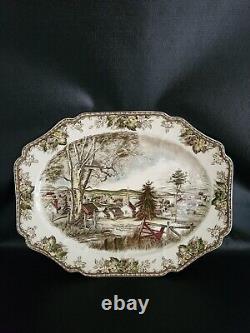 Friendly Village Large 19.5X15.5Turkey Platter Johnson Bros Made In England