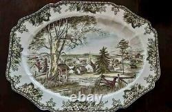 Friendly Village Large 19.5X15.5Turkey Platter Johnson Bros Made In England