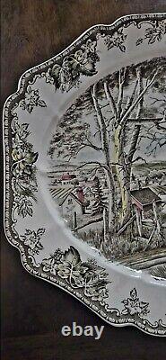 Friendly Village Large 19.5X15.5Turkey Platter Johnson Bros Made In England