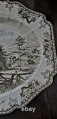 Friendly Village Large 19.5X15.5Turkey Platter Johnson Bros Made In England