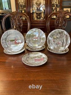 Friendly Village Made in England by Johnson Bros. Vintage Dessert/Pie Plates