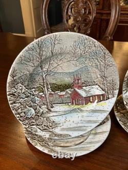 Friendly Village Made in England by Johnson Bros. Vintage Dessert/Pie Plates