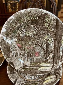 Friendly Village Made in England by Johnson Bros. Vintage Dessert/Pie Plates