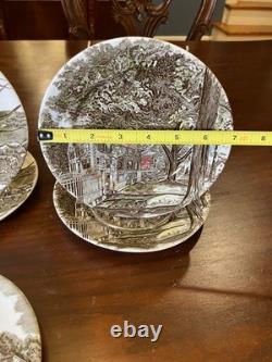 Friendly Village Made in England by Johnson Bros. Vintage Dessert/Pie Plates