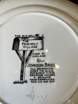 Friendly Village Made in England by Johnson Bros. Vintage Dessert/Pie Plates