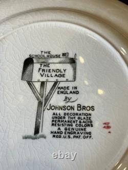 Friendly Village Made in England by Johnson Bros. Vintage Dessert/Pie Plates