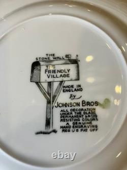 Friendly Village Made in England by Johnson Bros. Vintage Dessert/Pie Plates