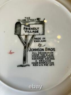 Friendly Village Made in England by Johnson Bros. Vintage Dessert/Pie Plates