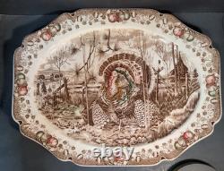 His Majesty Johnson Bros Thanksgiving Turkey Platter England Vintage 20 X 16