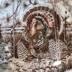 His Majesty Johnson Bros Thanksgiving Turkey Platter England Vintage 20 X 16