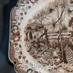 His Majesty Johnson Bros Thanksgiving Turkey Platter England Vintage 20 X 16