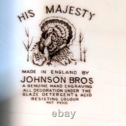 His Majesty Johnson Bros Thanksgiving Turkey Platter England Vintage 20 X 16