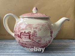 Historic America Teapot Johnson Bros. Pink Transferware English