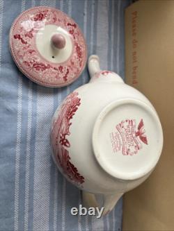Historic America Teapot Johnson Bros. Pink Transferware English