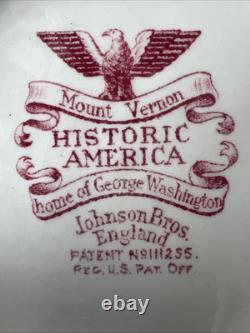 Historic America Teapot Johnson Bros. Pink Transferware English
