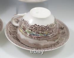 JOHNSON BROS HISTORIC AMERICA set of 11 CUPS AND SAUCERS IN SAN FRANCISCO VTG