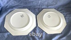 JOHNSON BROS Heritage White set of 2 ironstone 10 dinner plates. Octagonal