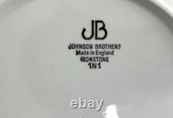 JOHNSON BROS Heritage White set of 2 ironstone 10 dinner plates. Octagonal