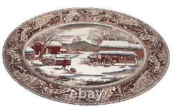 JOHNSON BROS Home for Thanksgiving Historic America Platter Made in England