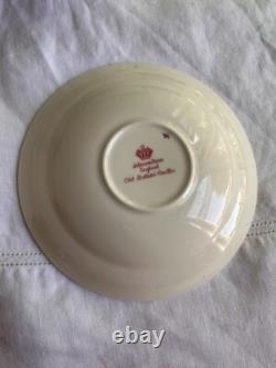 JOHNSON BROS. Old Britain Castles Pink Flat Cream Soup Bowl & Saucer Set Of 6