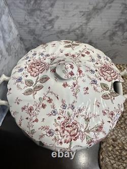 JOHNSON BROS ROSE CHINTZ SOUP TUREEN Pink Roses