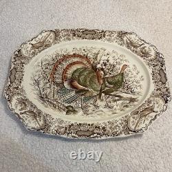JOHNSON BROS WILD TURKEY WINDSOR WARE NATIVE AMERICAN PLATTER Made In England