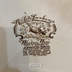 JOHNSON BROS WILD TURKEY WINDSOR WARE NATIVE AMERICAN PLATTER Made In England