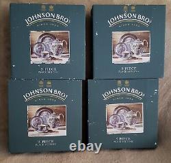 JOHNSON BROS. WILLOW(ENGLAND) Complete 20 Piece Place Setting Mint in Boxes