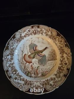JOHNSON BROS WINDSOR WARE ENGLAND Flying WILD TURKEYS DINNER Plate 10 5/8 Inch