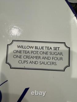 JOHNSON BROTHERS ENGLAND WiILLOW BLUE PATTERN TEA SET