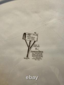 JOHNSON BROTHERS FRIENDLY VILLAGE Turkey Platter 20 Brown Stamp Read