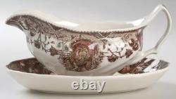 JOHNSON BROTHERS HIS MAJESTY Gravy Boat withUnderplate EUC/MINT (WOW)
