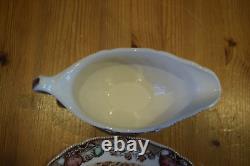 JOHNSON BROTHERS HIS MAJESTY THANKSGIVING GRAVY BOAT, UNDERPLATE -Excellent Cond