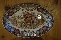 JOHNSON BROTHERS HIS MAJESTY THANKSGIVING GRAVY BOAT, UNDERPLATE -Excellent Cond