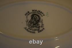 JOHNSON BROTHERS HIS MAJESTY THANKSGIVING GRAVY BOAT, UNDERPLATE -Excellent Cond