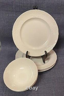 JOHNSON BROTHERS-Richmond White 4/Dinner Plates10 and 4/Salad Bowls6.25