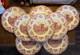 Johnson Brothers Set Of 8 Red Pink Transferware Dinner Plates Old Britain Castle