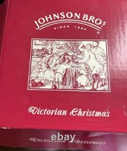 JOHNSON BROTHERS VICTORIAN CHRISTMAS SQUARE SALAD PLATES ENGLAND Qty. 8 NIB
