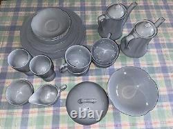 Johnson Bros 23 Piece Breakfast Set For 2 Greydawn Blue Scalloped Rimmed