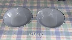 Johnson Bros 23 Piece Breakfast Set For 2 Greydawn Blue Scalloped Rimmed