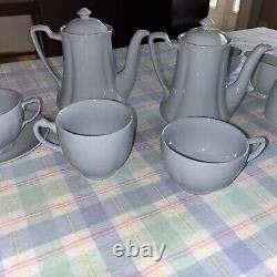 Johnson Bros 23 Piece Breakfast Set For 2 Greydawn Blue Scalloped Rimmed