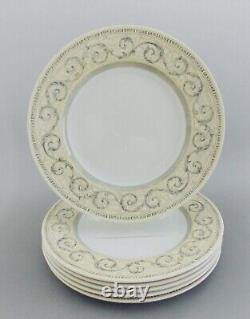 Johnson Bros Acanthus Dinner Plates (six) Gorgeous Neutral Hue Grey & Taupe