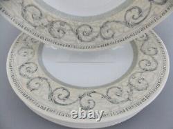 Johnson Bros Acanthus Dinner Plates (six) Gorgeous Neutral Hue Grey & Taupe