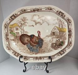 Johnson Bros Barnyard King Thanksgiving Turkey Turkey Platter 21 1/2 inch