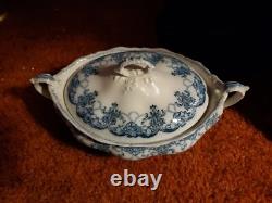Johnson Bros Blue Dartmouth Oval Covered Casserole Early Rare pattern